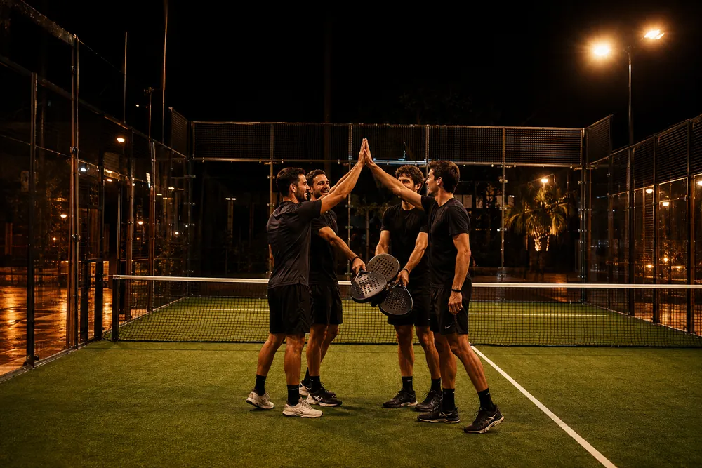 Jugadores en pista durante un partido